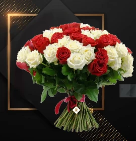 75 red and white roses bouquet - seventy five red roses bouquet.webp