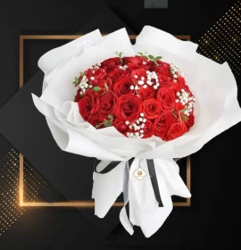red rose bouquet - send valentine flowers