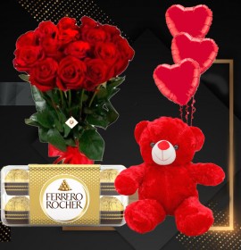 valentines flowers combo - combo offers for flowers