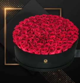 Valentines Premium Red Roses Black Box