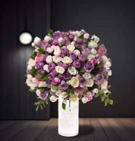 mixed purple and white flowers - buy corporate flowers