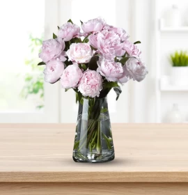 pink peony in flowers vase - online florist