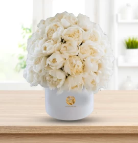 Los Angeles - White Peony Luxury Flowers Box