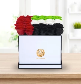 National Day Flowers in White Box