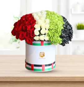 UAE Flag Fresh Flowers Arrangement