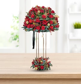 Christmas Red Flowers VIP Flowers Stand