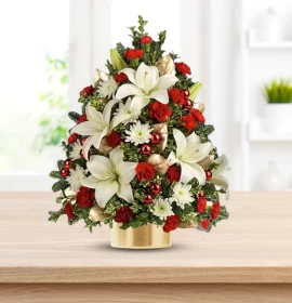 Red and White Flowers Tree