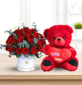 Art of Love with Red Teddy 75cm