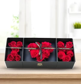 Single Red Forever Rose 20 cm - Eternal Rose - Preserved Rose